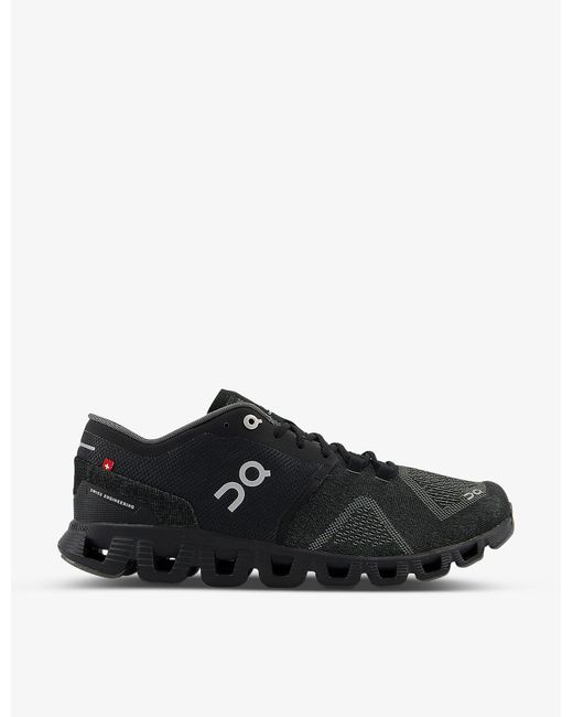On Running Lace Cloud X Mesh Lowtop Trainers in Black Asphalt (Black
