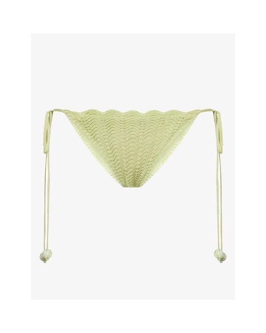 Devon Windsor White Kit Open-Knit Bikini Bottoms