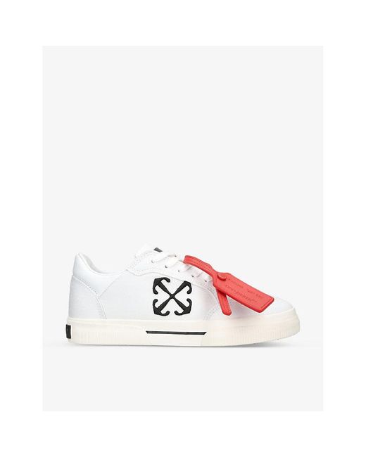 Off-White c/o Virgil Abloh Vulcanized Logo-embroidered Canvas Low-top Trainers
