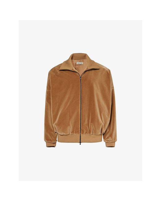 Fear Of God Brown Funnel-neck Relaxed-fit Cotton-blend Jacket for men
