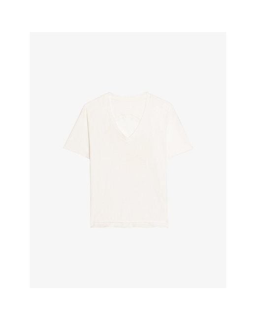 Zadig & Voltaire White Tommer Graphic-Print Short-Sleeve Cotton T-Shirt