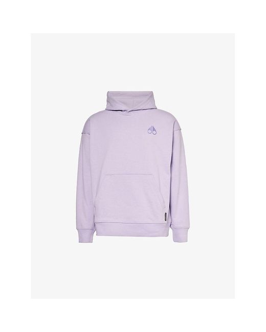 Moose Knuckles Purple Serge Brand-logo Cotton-jersey Hoody for men