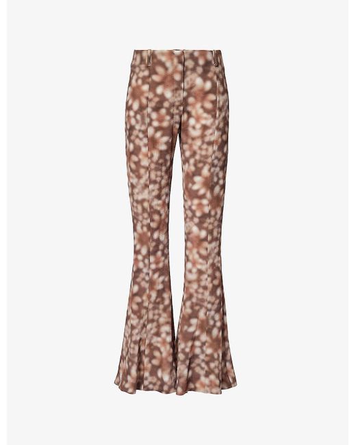 Acne Brown Pippen Flared-leg Mid-rise Woven Trousers