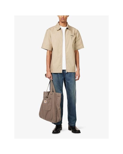 Carhartt Natural Postal Zip-Up Cotton-Blend Shirt for men
