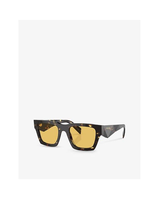 Prada Metallic Pr A06s Pillow-frame Acetate Sunglasses