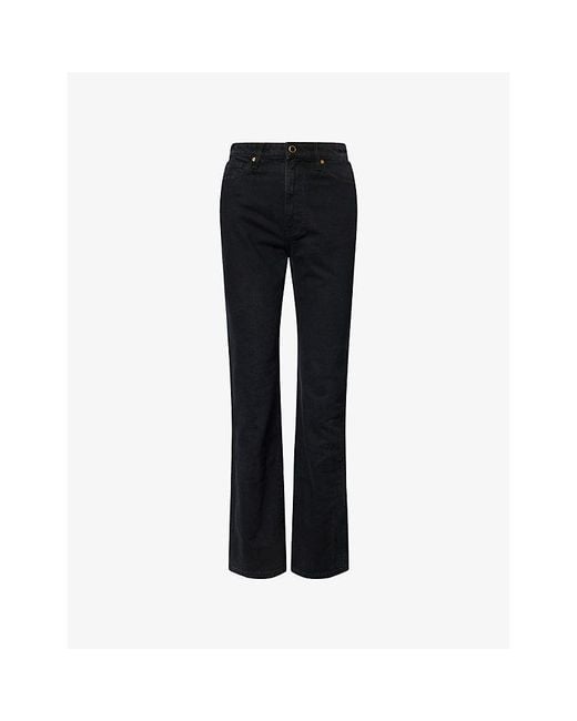 Khaite Black Danielle Straight-Leg Denim Jeans