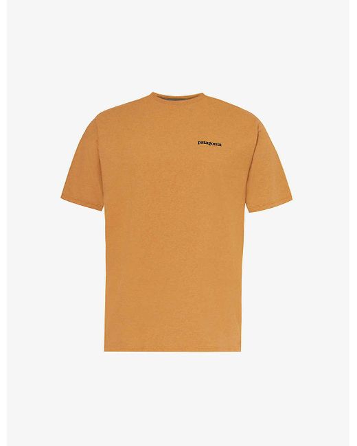 Patagonia Brown P-6 Logo Responsibili-tee Recycled Cotton And Recycled Polyester-blend T-shirt X for men