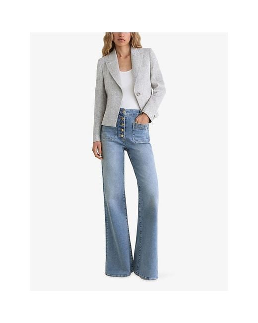 Reiss Blue Cali Flared Stretch-Denim Jeans