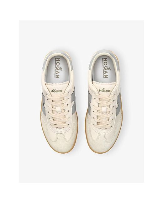 Hogan Natural Cool Logo-Patch Leather Low-Top Trainers