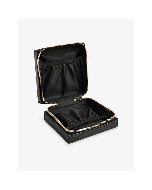 Whistles Black Soft Logo-Embossed Leather Jewellery Box