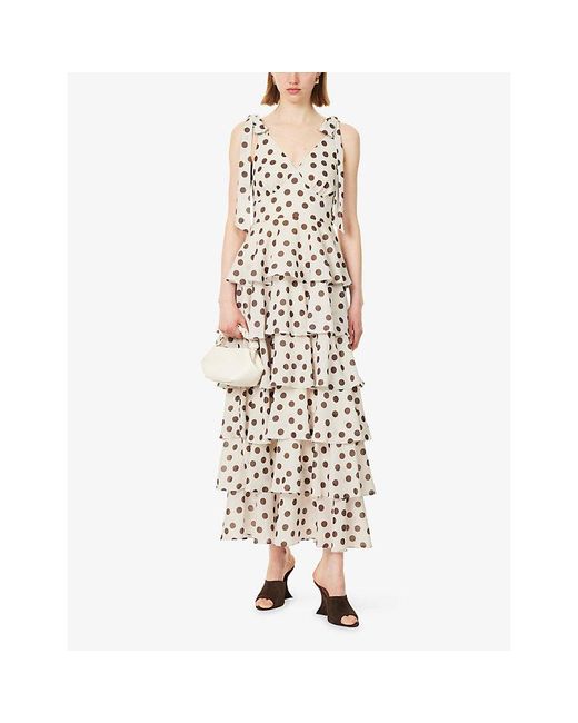 Pretty Lavish Metallic Fiore Tie Ruffle Woven Maxi Dress