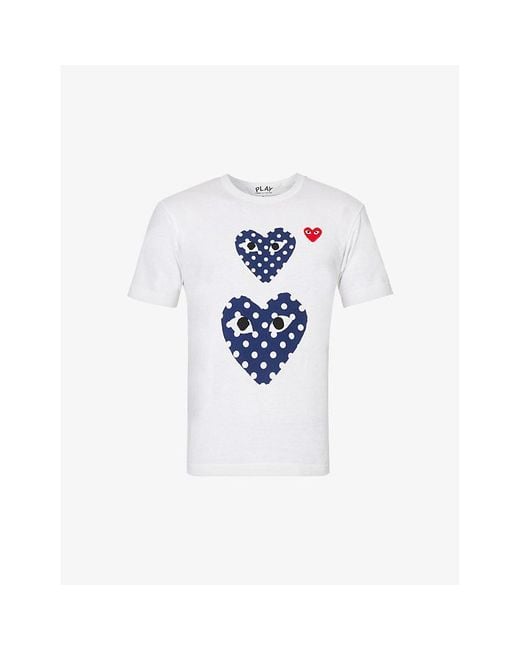 COMME DES GARÇONS PLAY White Heart-print Cotton-jersey T-shirt for men