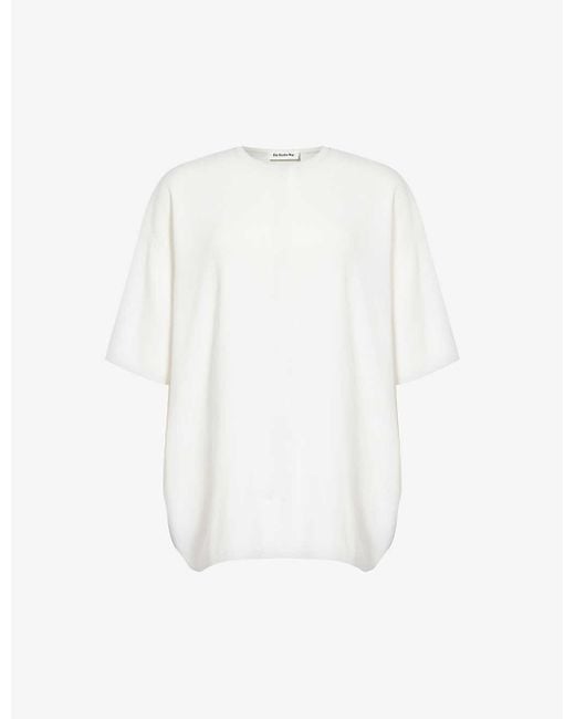 Frankie Shop White Lenny Dropped-shoulder Oversized Jersey T-shirt