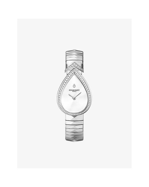 Chaumet White Joséphine Aigrette Stainless And 0.08Ct Diamond Watch