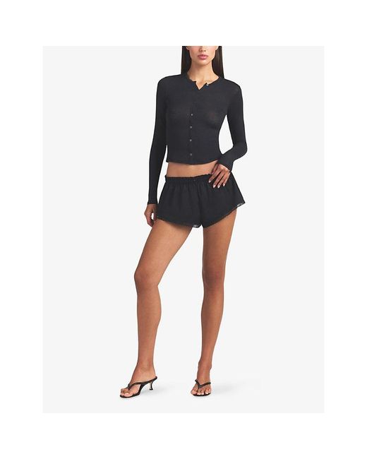 Skims Black Sheer Modal Jersey Cardigan