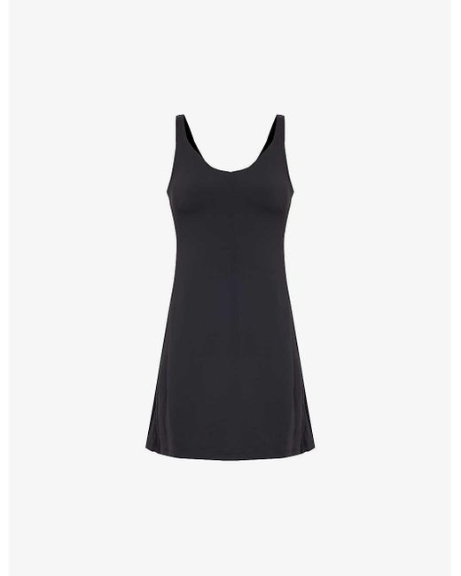 lululemon athletica Black Align V-neck Stretch-woven Mini Dress