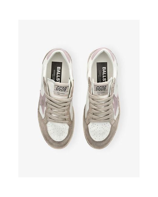 Golden Goose Deluxe Brand Natural Ball Star Leather And Suede Low-Top Trainers