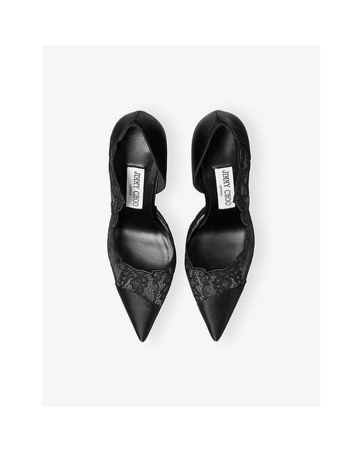 Jimmy Choo Black Brigitte 100 Lace Pumps