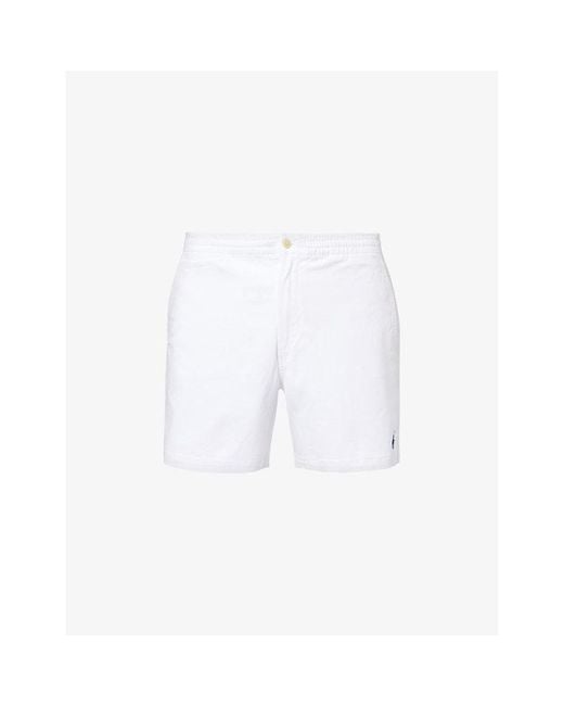 Polo Ralph Lauren White Classic-fit Straight-leg Stretch-cotton Shorts for men