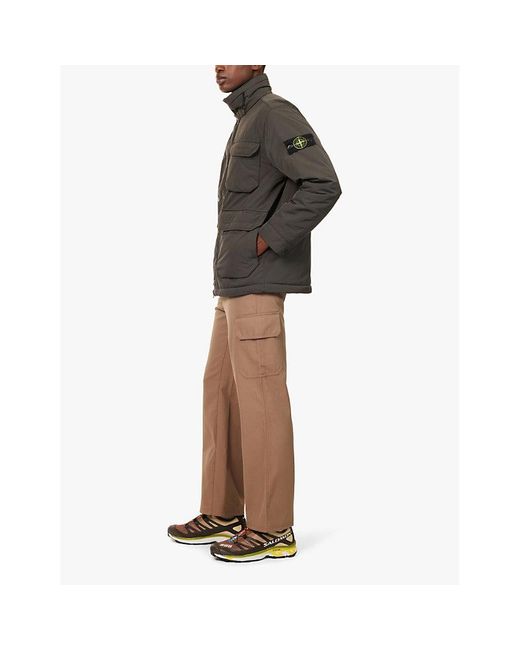 Stone Island Micro Concealed Hood Regular Fit Woven Jacket in Grey for Men Lyst UK
