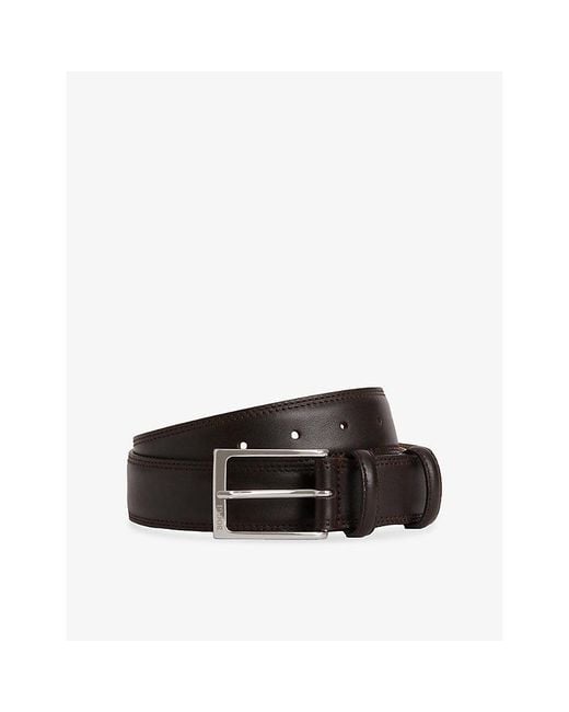 Boggi Black Branded-Buckle Leather Belt for men