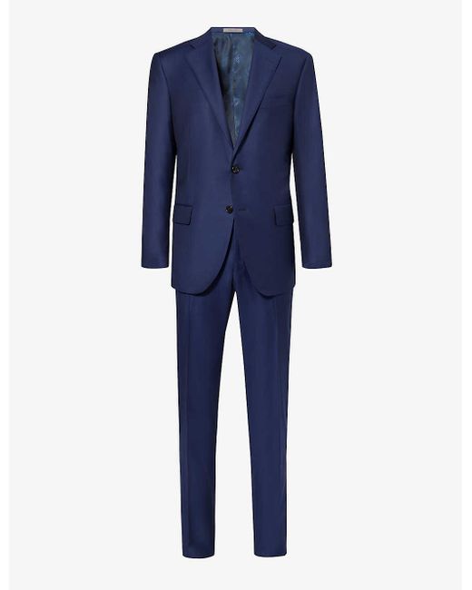 Corneliani Blue Vy Single-breasted Regular-fit Wool Suit for men