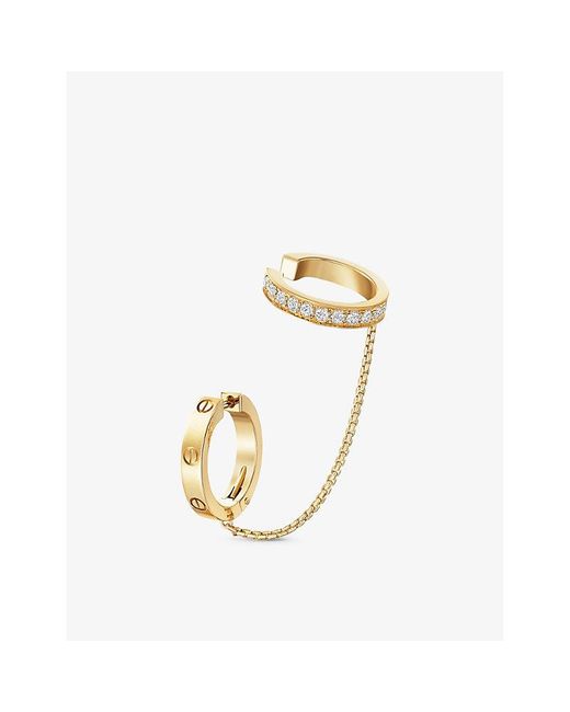Cartier Metallic Love 18Ct- And 0.34 Brilliant-Cut Diamond Hoop Earring