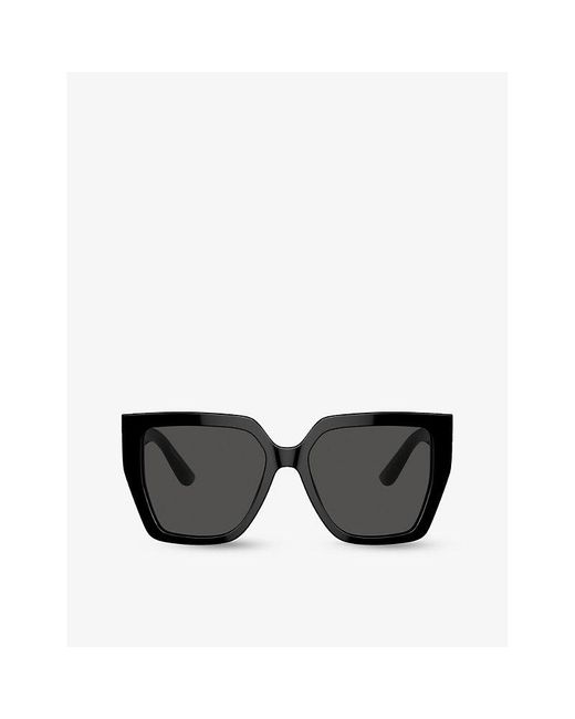 Dolce & Gabbana Black Dg4438 Square-frame Acetate Sunglasses