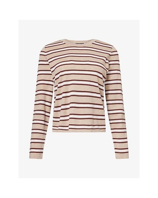 Rails White Davie Striped Cotton And Cashmere Top