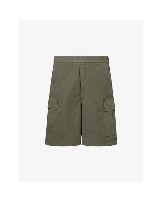 Carhartt Green Mandler Cotton Cargo Shorts for men