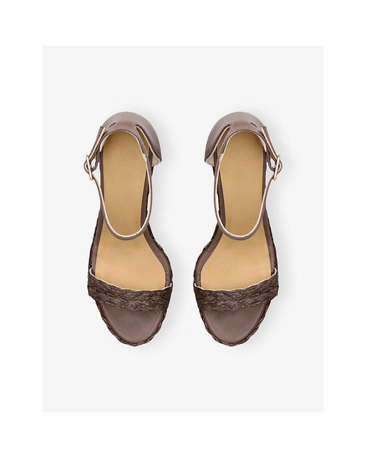 Castaner Gray Berna Leather Wedge Sandals