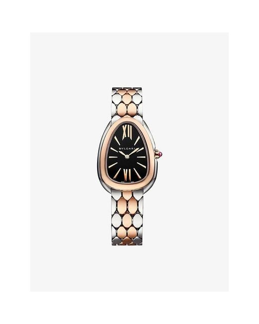 BVLGARI White Serpenti Seduttori 18Ct Rose- And Stainless-Steel Quartz Watch