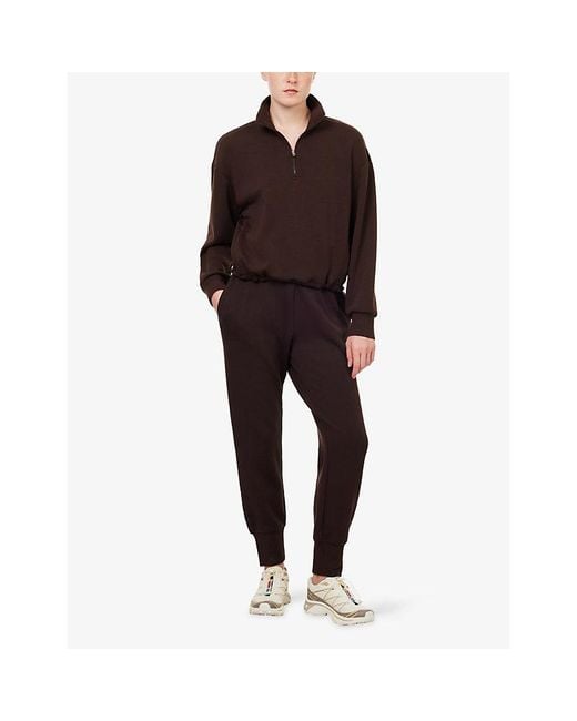 Varley Brown Sian Cropped Modal-Jersey Sweatshirt