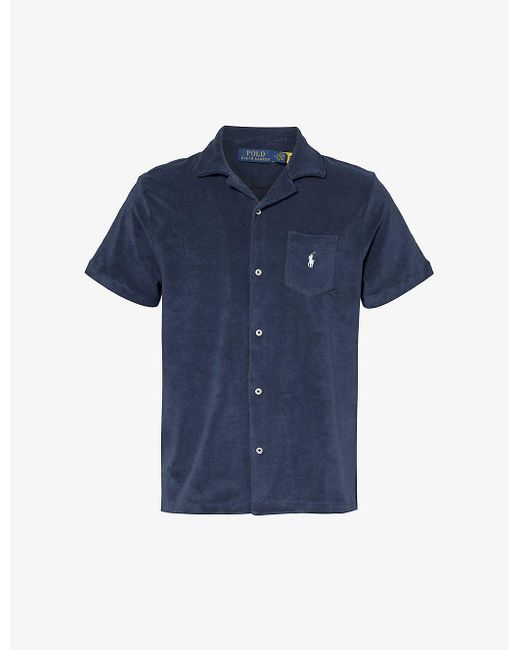 Polo Ralph Lauren Blue Regular-fit Terry-texture Cotton And Recycled Polyester-blend Shirt for men