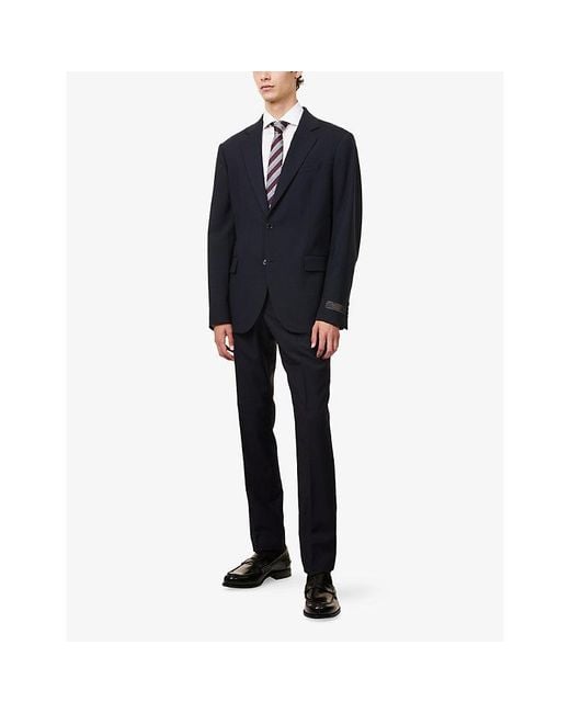 Gant Blue Travel Single-Breasted Wool Suit Blazer for men