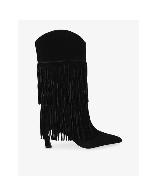 Steve Madden Black Torch Suede High-Leg Boots