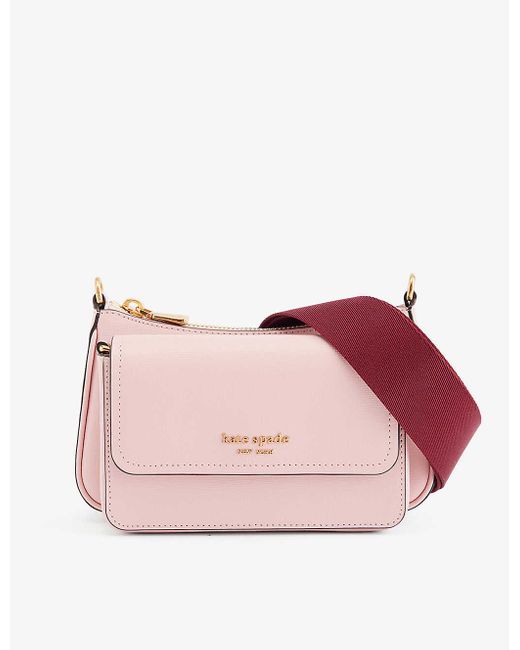 Kate Spade Pink Brand-plaque Leather Cross-body Bag