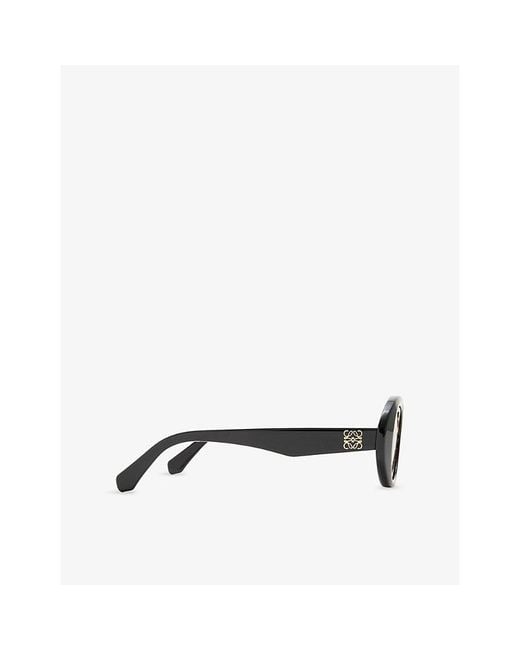 Loewe Black G821Mn0X02 Oval Mini Anagram Oval-Frame Acetate Sunglasses