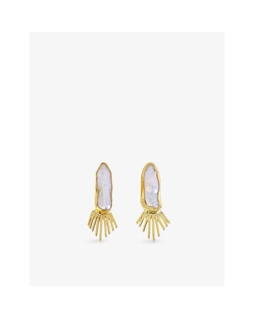 La Maison Du Couturier Metallic Ece London Theia And Pearl Earrings