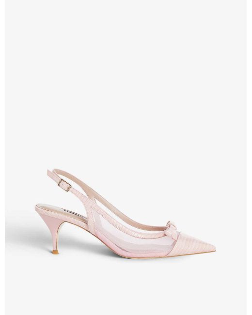 Dune Pink Celeste Kitten-heel Court Shoes