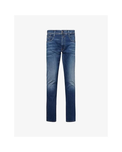 Replay Blue Anbass Slim-Fit Denim Jeans for men