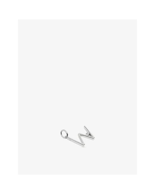 Monica Vinader White Solitaire Diamond Initial W Sterling- And 0.035Ct Lab-Grown Diamond Pendant