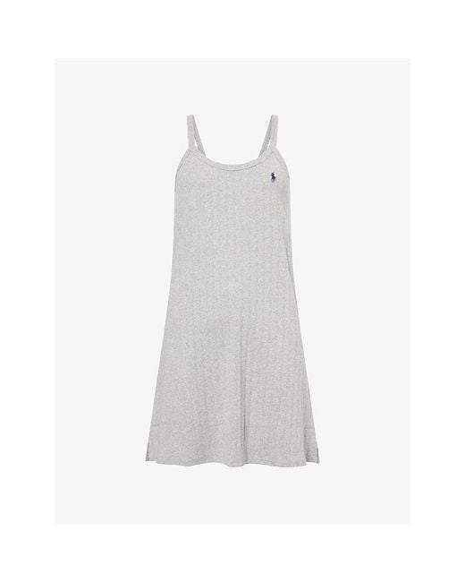 Polo Ralph Lauren White Pointelle Cotton-Jersey Cami Slip Dress