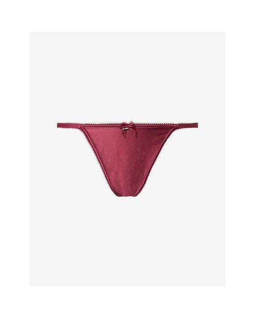 Lounge Underwear Purple Adaline Satin Thong