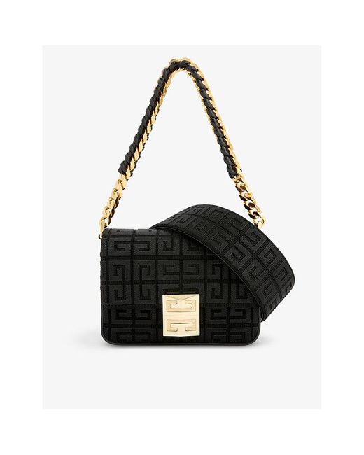 Givenchy Black 4g Small Cotton-blend And Leather Cross-body Bag