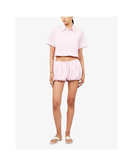 Jonathan Simkhai Pink Reeves Camp Woven Shirt