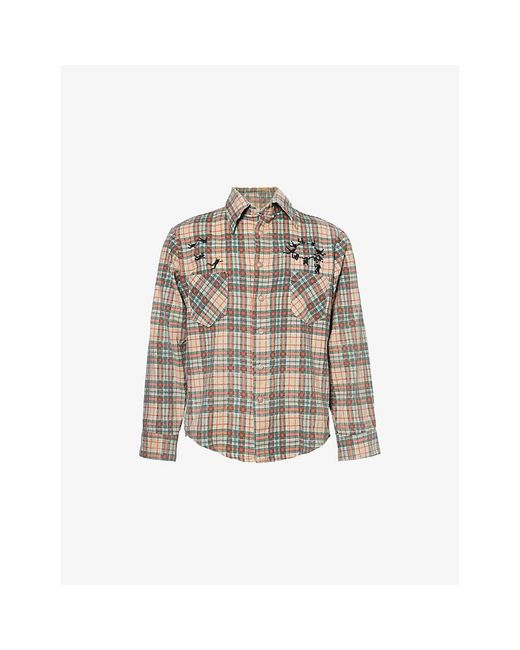 Basket Case Multicolor Flannel Check-Print Cotton Shirt for men