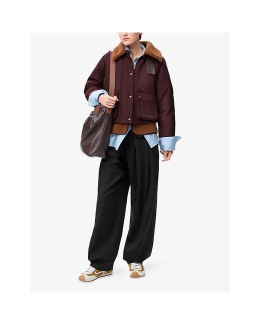 Loewe Black Pleated Adjustable-Belt Wool Trousers