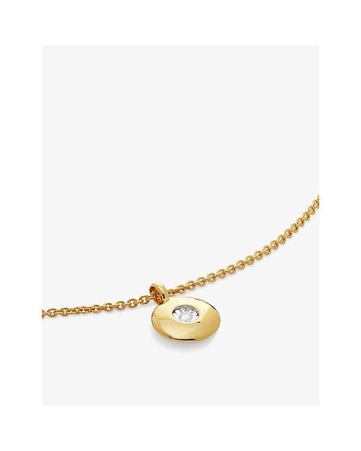Monica Vinader Natural April Birthstone 18Ct-Plated Vermeil Sterling- And Diamond Pendant Necklace