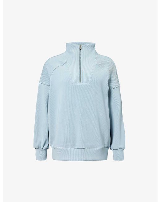 Varley Blue Rhea Relaxed-fit Cotton-blend Sweatshirt X